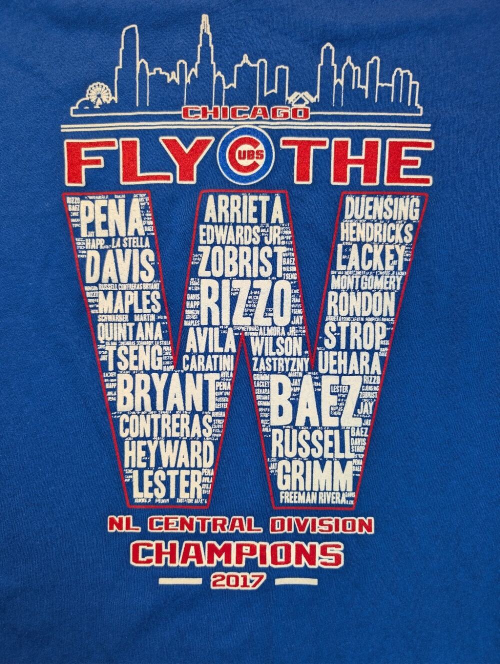 Chicago Cubs 2017 NL Champs Women's V-Neck NWT Size XXL Fly The W